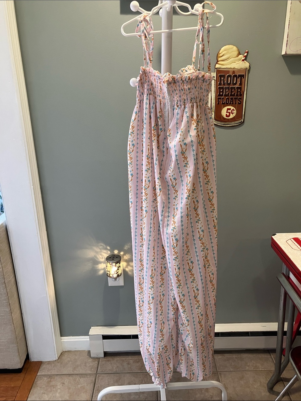 Light Pink Floral Maxi Sundress